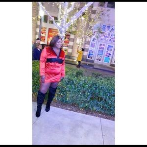 Plus Red Satin Lace Panel Bodycon Dress